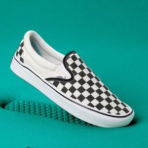 Checkered slip on vans